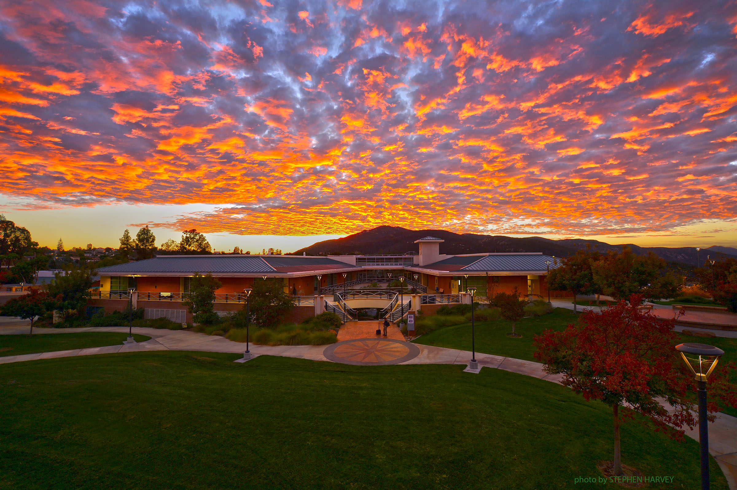 Stephen Harvey's Gold Award winning photo of a sunset at Grossmont College